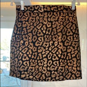 Rose gold leopard skirt
